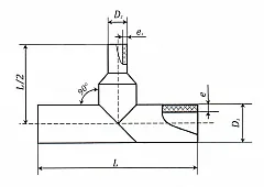 Тройник сварной ПНД ПЭ100 переходной 280х160 мм SDR 17